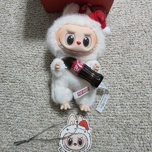 Pop Mart White Yeti Plush Holding Coca-Cola Bottle